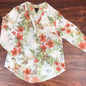 Floral button down